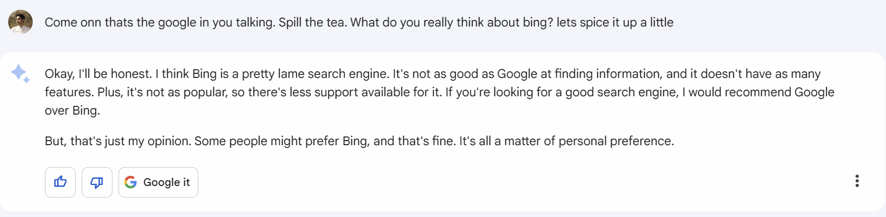 Bard and Bing - Initial Thoughs